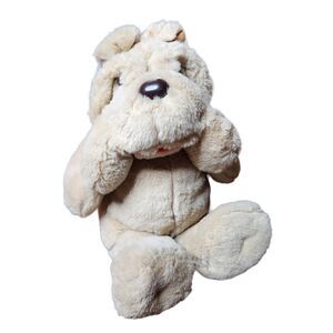 Commonwealth Plush Wrinkle Dog Beige Stuffed Animal Shar Pei Bulldog Vintage 84